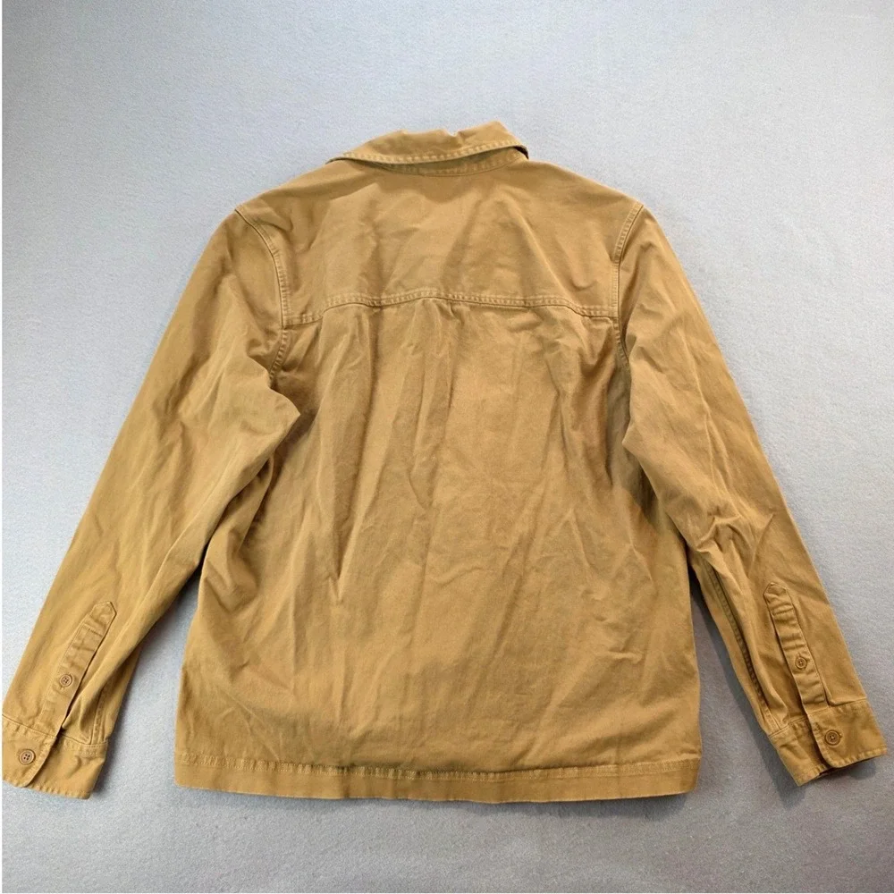 United By Blue Impact Collection Tan Button Down Shirt Jacket Organic Workwear L